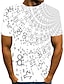 preiswerte Tank Tops-Herren T-Shirt Hemd Grafik 3D 3D-Druck Rundhalsausschnitt Täglich Ausgehen Kurzarm Bedruckt Oberteile Strassenmode Weiß