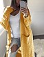 cheap Jackets-Women&#039;s Coat Solid Color Others Casual Fall Winter Regular Coat Casual / Daily Jacket Yellow / Cotton