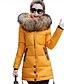 cheap Down&amp; Parkas-Women&#039;s Down Solid Color Fur Trim Classic &amp; Timeless Fall Winter Outerwear Long Coat Outdoor Long Sleeve Jacket khaki / Lined
