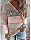 preiswerte Pullover-Damen Pullover Zur Seite fahren Jumper Stricken Strick Tunika Mit Kapuze Farbblock Täglich Ausgehen Stilvoll Elegant Herbst Winter Schwarz Grau S M L / Langarm / Leopard / locker