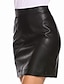 cheap Skirts-women classic high waisted faux leather bodycon slim mini pencil skirt green xl