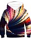 billige Hættetrøjer og sweatshirts til drenge-Børn Drenge Hættetrøje og sweatshirt Langærmet 3D Regnbue Børn Toppe Aktiv