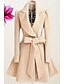 cheap Coats &amp; Trench Coats-Women&#039;s Coat Solid Colored Basic Fall &amp; Winter Long Daily Long Sleeve Polyster Coat Tops Red