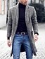 preiswerte Sale-Herren Wintermantel Mantel Geschäft Casual Herbst Winter Polyester Oberbekleidung Bekleidung Hahnentrittmuster Fallendes Revers Öffnung vorne