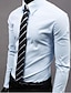 billige Herreskjorter-Herre Skjorte Ensfarvet Plusstørrelser Basale Langærmet Daglig Toppe Forretning Vin Hvid Sort