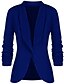 abordables Blazers Femme-blazer Couleur unie basique L&#039;autume Printemps Normal Revers Manteau Manches Longues Plein Air Veste Vin / du quotidien