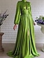 cheap Party Dresses-Women&#039;s Swing Dress Maxi long Dress Green Long Sleeve Solid Color Patchwork Fall V Neck Elegant Sexy 2021 S M L XL XXL 3XL