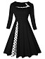 cheap Knee-Length Dresses-womens new hepburn style rockabilly swing party cocktail polka dot dress, navy xl