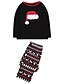 economico Family Matching Pajamas Sets-2 pezzi Sguardo di famiglia Completo Babbo Natale Pop art Con stampe Manica lunga Standard Nero