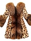 preiswerte Pelz &amp; Ledermode für Damen-Damen Mantel Herbst Winter Lässig / Alltäglich Standard Mantel Normale Passform Freizeit Jacken Sonstiges Muster Mittellanger Leopardenmuster