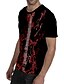 abordables Tank Tops-Hombre Camiseta Gráfico 3D Impresión 3D Escote Redondo Talla Grande Diario Festivos Manga Corta Estampado Tops Elegante Exagerado Negro / Rojo