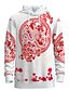 cheap Hoodies-Men&#039;s Animal Patterned Graphic Chinese Style Pullover Hoodie Sweatshirt 3D Print Weekend Casual Streetwear Hoodies Sweatshirts  White