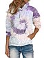 cheap Hoodies &amp; Sweatshirts-Women&#039;s Tie Dye Hoodie Pullover Front Pocket Daily Weekend Basic Cute Hoodies Sweatshirts  Blue Purple Wine