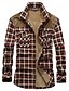 cheap Best Sellers-men&#039;s warm sherpa lined fleece plaid flannel shirt jacket(all sherpa fleece lined)