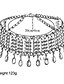 preiswerte Modische Halsketten-Kristall Halskette Quaste Choker Halskette Strass Halsketten Modeschmuck Accessoire für Frauen und Mädchen (Silber)