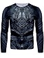 economico Tank Tops-Per uomo Halloween Stampa 3D maglietta Pop art 3D Teschi Manica lunga Stampa Top Essenziale Rotonda Nero