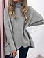 cheap Women&#039;s Sweaters-Women&#039;s Pullover Sweater Solid Color Knitted Acrylic Stylish Vintage Style Long Sleeve Sweater Cardigans Fall Winter Turtleneck Wine Army Green Gray