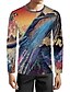 cheap Men&#039;s Tees &amp; Tank Tops-Men&#039;s Daily 3D Print T shirt Plus Size Graphic 3D Long Sleeve Print Tops Elegant Exaggerated Round Neck Rainbow