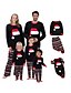 cheap Family Matching Pajamas Sets-2 Piece Family Look Clothing Set Santa Claus Graphic Print Long Sleeve Regular Black