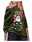 cheap Christmas Tops-Women&#039;s Cartoon Graphic Pullover Sweatshirt Cold Shoulder Christmas Daily Casual Christmas Hoodies Sweatshirts  Blue Wine Army Green