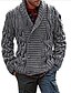 billige Sale-herre sjal krave chunky cardigan dobbelt breasted kabel strik sweater jakke grå