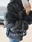 cheap Coats &amp; Trench Coats-Women&#039;s Faux Fur Coat Fall Winter Wedding Daily Regular Coat Thermal Warm Loose Elegant Jacket Long Sleeve Quilted Print Blushing Pink Wine Gray