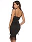cheap Party Dresses-Women&#039;s Strap Dress Short Mini Dress Black Sleeveless Solid Color Tassel Fringe Lace Summer Sexy Party Slim 2021 S M L XL XXL