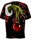 economico Christmas Tees-maglietta da uomo grafica con stampa 3d stampa 3d top a manica corta girocollo vino