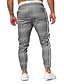 cheap Men&#039;s Bottoms-Men&#039;s Simple Casual Drawstring Print Pants Chinos Full Length Pants Micro-elastic Casual Daily Cotton Blend Grid / Plaid Mid Waist Loose Gray S M L XL / Elasticity