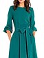 cheap Midi Dresses-Women&#039;s Sheath Dress Knee Length Dress Purple Wine Khaki Green Royal Blue 3/4 Length Sleeve Solid Color Fall Elegant Vintage Slim 2021 S M L XL XXL 3XL
