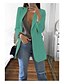 baratos Blazers Femininos-Casaco feminino vintage com frente aberta de manga comprida sólida blazer casaco cardigan com bolsos (médio, branco)