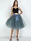 cheap Skirts-Women&#039;s Skirt Swing Tulle Midi Skirt Solid Color Skirts Pleated Layered Tulle Vintage Elegant Daily Street Party S M L