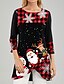 cheap Christmas Tops-Women&#039;s Shirt Print Round Neck Christmas Tops Black