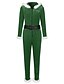 cheap Jumpsuits &amp; Rompers-Women&#039;s Basic Zipper Front Red Green Jumpsuit Solid Colored Patchwork