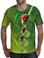 baratos Tank Tops-Homens Camiseta Gráfico Impressão 3D Decote Redondo Tamanho Grande Diário Feriado Manga Curta Imprimir Blusas Elegante Exagerado Verde