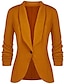 abordables Blazers Femme-blazer Couleur unie basique L&#039;autume Printemps Normal Revers Manteau Manches Longues Plein Air Veste Vin / du quotidien