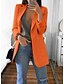 cheap Blazers-women&#039;s long sleeve solid color turn-down collar coat ladies business suit cardigan jacket suit blazer tops
