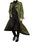 cheap All Sale-mens long breasted trench coat casual lapel men&#039;s long sleeve windbreaker overcoat jacket black