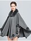 cheap Coats &amp; Trench Coats-Women&#039;s Solid Colored Basic Fall &amp; Winter Cloak / Capes Long Daily Long Sleeve Faux Fur Coat Tops Black