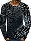 billige Skjorter til herrer-Herre T skjorte Grafisk 3D 3D-utskrift Rund hals Store størrelser Daglig Ferie Langermet Trykt mønster Topper Elegant overdrevet Grå