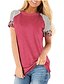 cheap Plus Size Tops-plus size womens tunics tops animal print tops raglan sleeve round neck t shirt wine red 22w