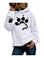 cheap Hoodies &amp; Sweatshirts-Women&#039;s Cat Graphic Hoodie Pullover Daily Casual Hoodies Sweatshirts  Army Green Gray White