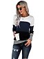 cheap T-Shirts-women long sleeve crew neck cute tunic color block loose fit t shirt trendy tops color striped shirt wine red large