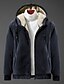 abordables Sale-Hommes occasionnels doublés sherpa entièrement zippés à capuche sweat-shirt polaire hiver veste chaude noir m
