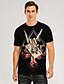 billige Tank Tops-Herre Skjorte T-shirt Grafisk Dødningehoveder Rund hals Sort 3D-udskrivning Halloween Weekend Kortærmet Tøj Basale