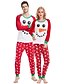 economico Family Matching Pajamas Sets-Sguardo di famiglia Completo Pop art Con stampe Manica lunga Standard Standard Rosso