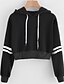 cheap Hoodies &amp; Sweatshirts-2018 new, women&#039;s fashion tops varsity-striped drawstring crop sweatshirt jumper crop pullover blouse with hooded (s, yellow)
