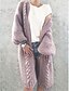 preiswerte Strickjacken-lange Strickjacke für Frauen einfarbiger Strickmantelpullover dicke warme Puffärmel plus Größe lange Ärmeljacke (xl, lila)