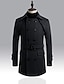 baratos Sale-Casaco impermeável mesclado masculino casaco fino de corte e casaco com cinto cinza