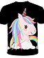 cheap Girls&#039; Tees &amp; Blouses-Kids Girls&#039; T shirt Tee Short Sleeve Unicorn Graphic Color Block 3D Print Black Children Tops Active Cute